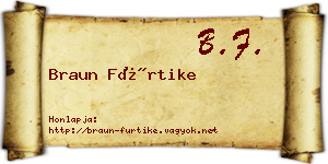 Braun Fürtike névjegykártya